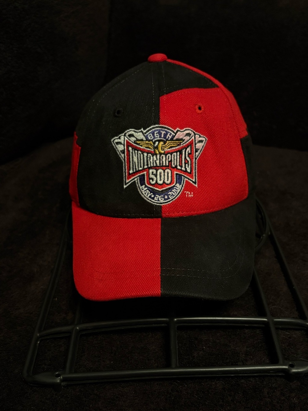 86th Indianapolis 500 may 26th 2002 red black hook & loop strap back hat NWOT